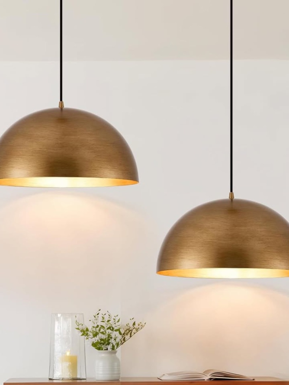 NEW 16" Dome Gold Pendant Light, Farmhouse Pendant Lights for Kitchen Island